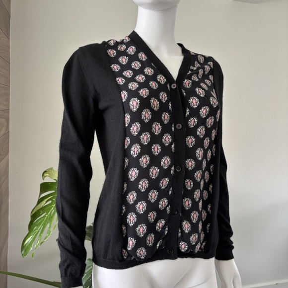 Marni Cardigan Black Long Sleeve Print Jewel Casmere / Silk Sz 40 Authentic❤️ - Picture 7 of 8